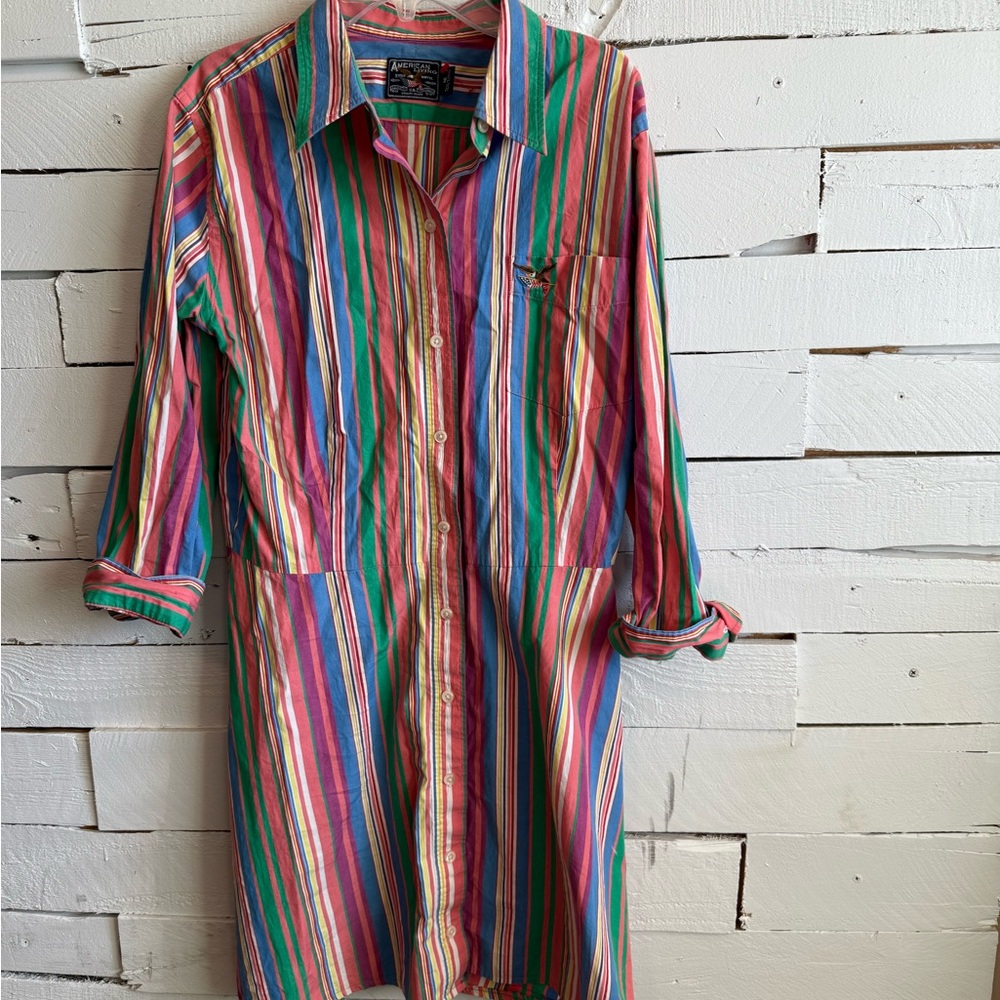 American Living Multicolor Striped Shirt